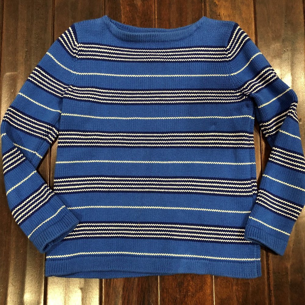 Lauren by Ralph Lauren Blue/White Stripped Sweater - S